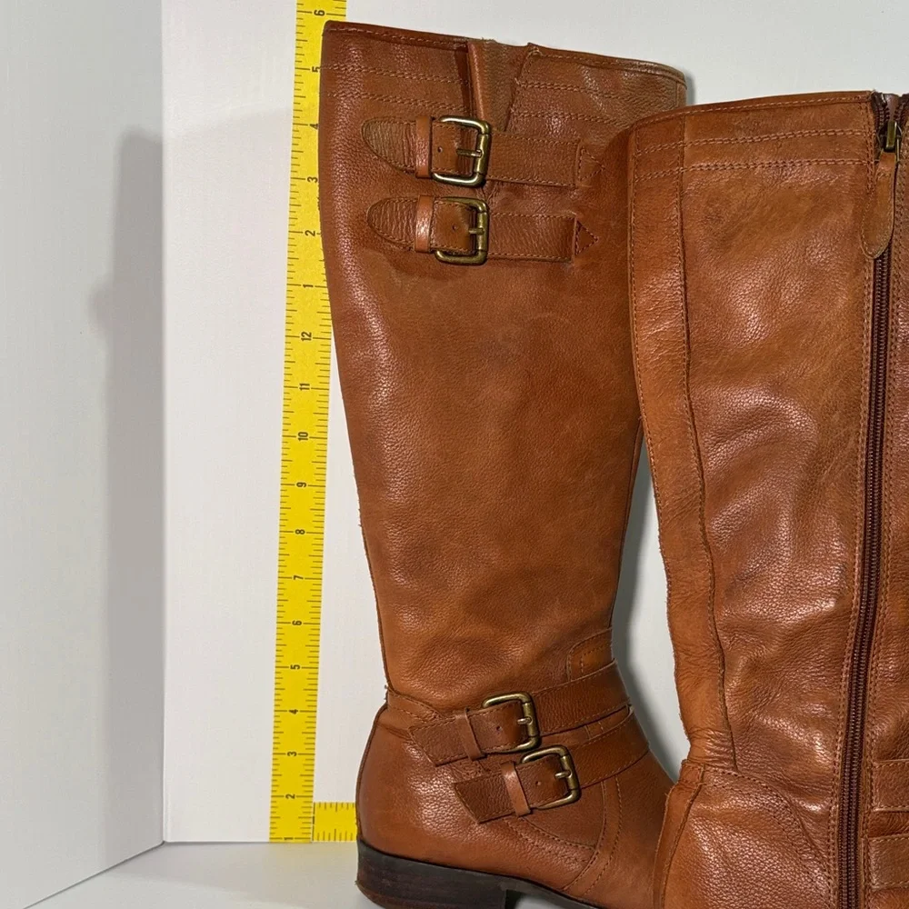Franco Sarto 8.5 Tan Leather up to the Knee‎ Boots. Box 13